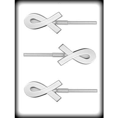 AWARENESS RIBBON Sucker Hard Candy Mold -- Lolly Lollipop