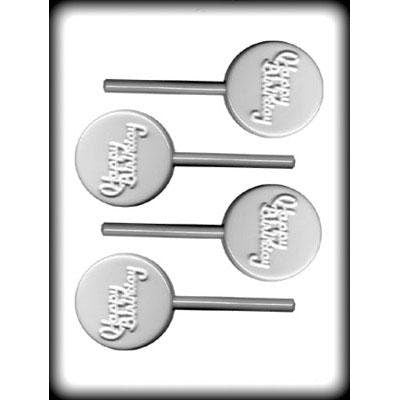 HAPPY BIRTHDAY Sucker Hard Candy Mold -- For Birthday Parties Party Lolly Lollipop