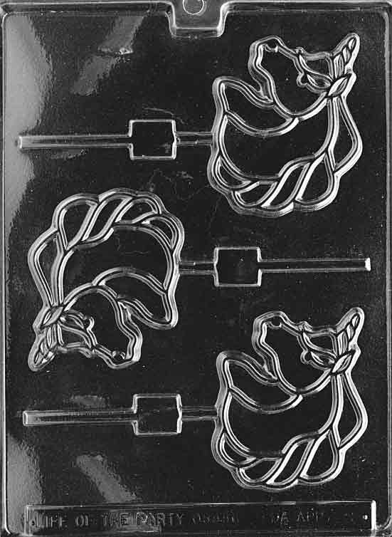 LARGE UNICORN LOLLY Sucker Chocolate Candy Mold
