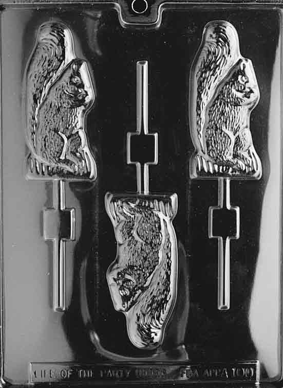 SQUIRREL LOLLY Animal Sucker Chocolate Candy Mold Craft Supply