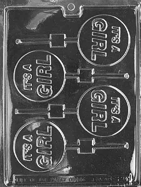 IT'S A GIRL LOLLY Baby Sucker Chocolate Candy Mold