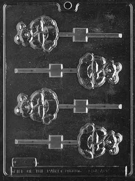 BEAR WITH DRUM Lolly Christmas Sucker Chocolate Candy Mold Craft Supply