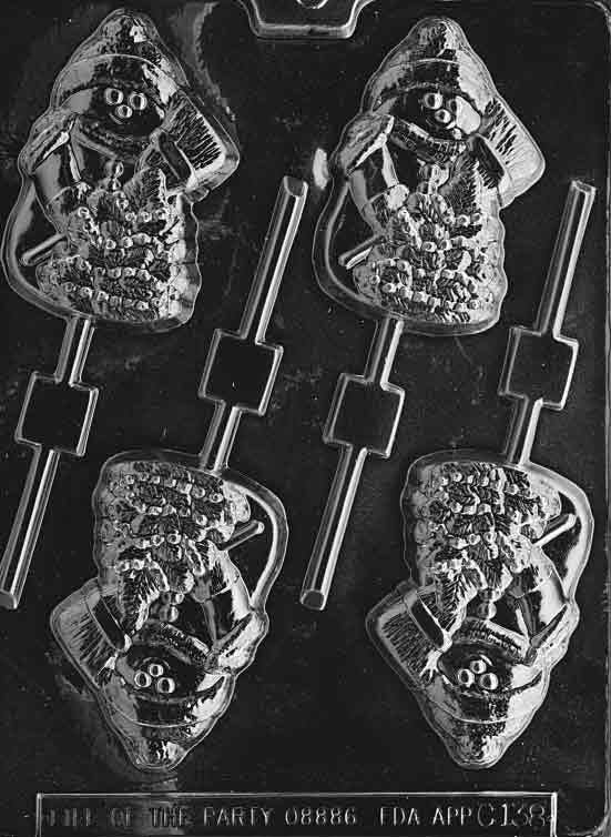 SNOWMAN WITH TREE Lolly Christmas Sucker Chocolate Candy Mold