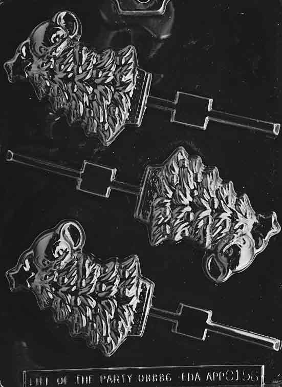 TREE WITH MOUSE Lolly Christmas Sucker Chocolate Candy Mold Craft Supply