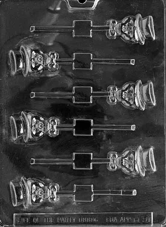 SKULL WITH HAT Lolly Halloween Sucker Chocolate Candy Mold