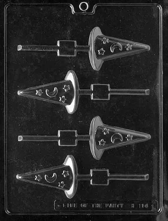 WITCH'S HAT LOLLY Halloween Sucker Chocolate Candy Mold Craft Supply