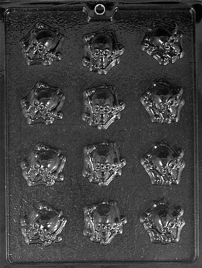 SKULL WITH CROSSBONES Bite Size Halloween Chocolate Candy Mold