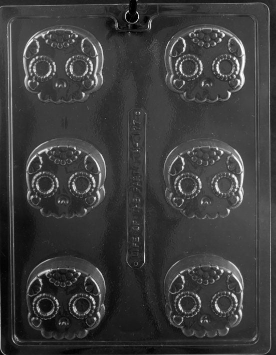 DECORATIVE SKULL COOKIE Halloween Chocolate Candy Mold