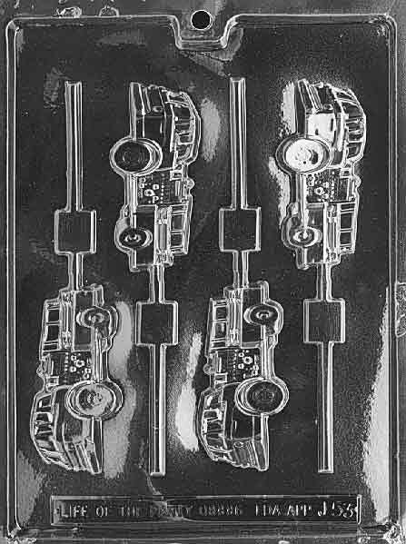 FIRE TRUCK LOLLY Sucker Chocolate Candy Mold Craft Supply