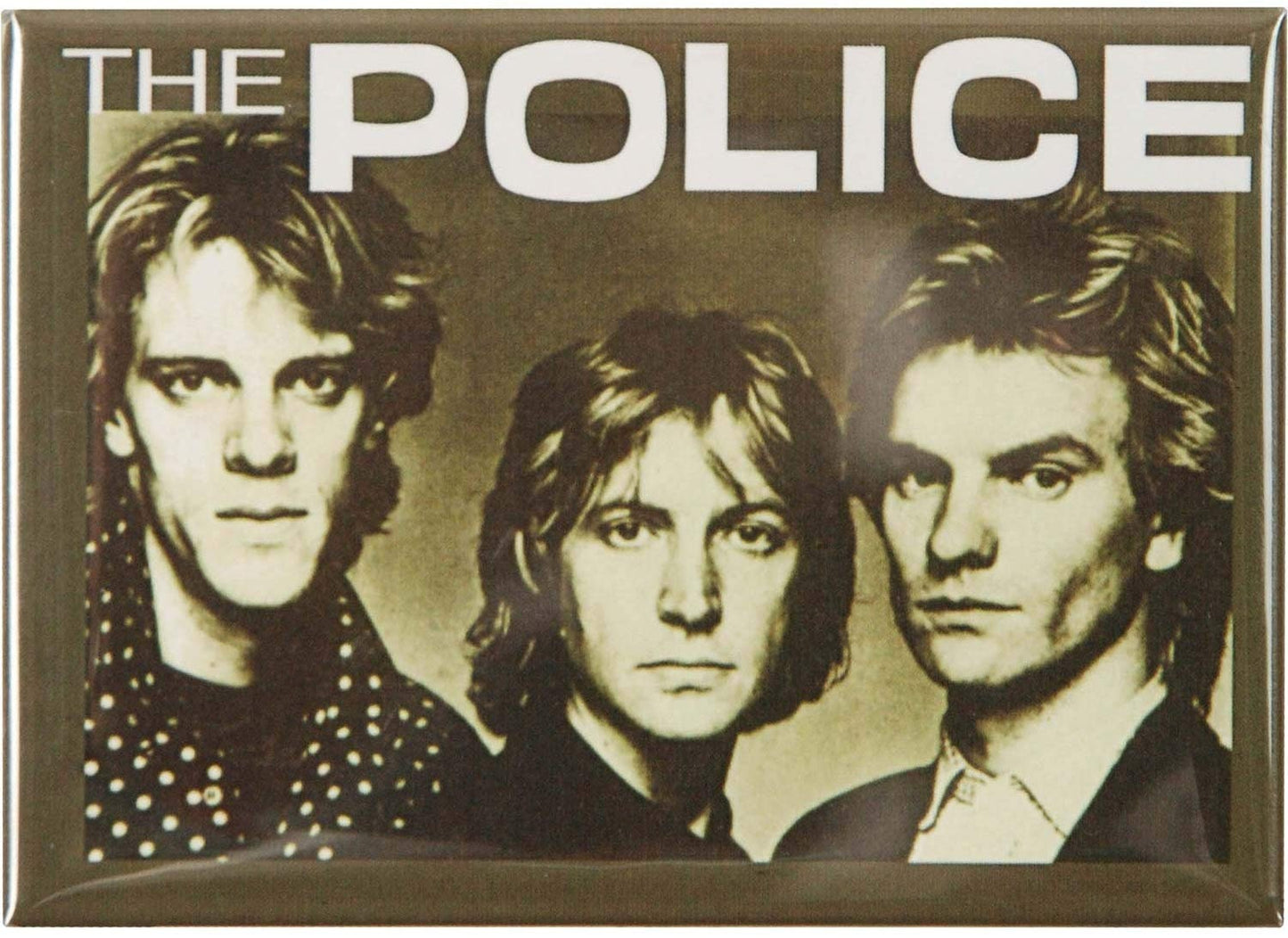 THE POLICE Photo on Green Magnet for Refrigerators and Lockers - Rock Band