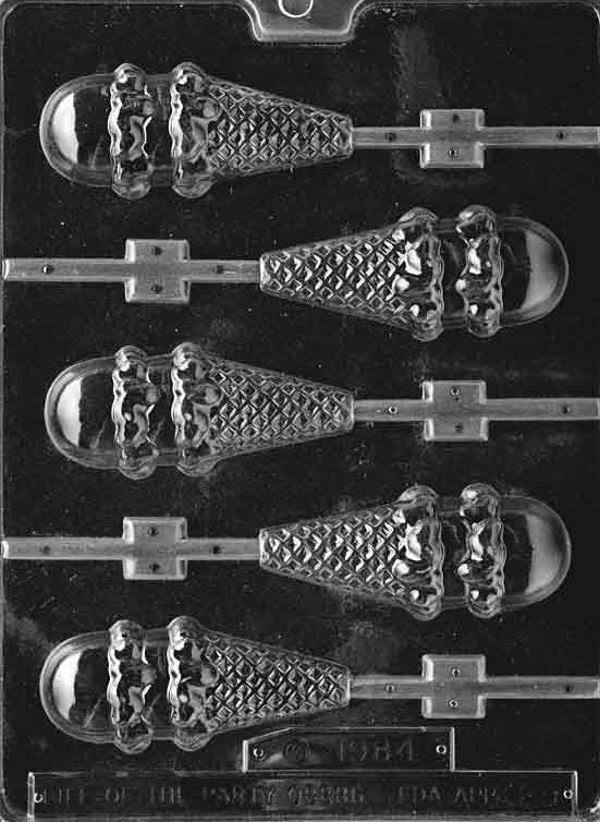 DOUBLE DIPPER LOLLY Ice Cream Cone Sucker Chocolate Candy Mold Craft Supply