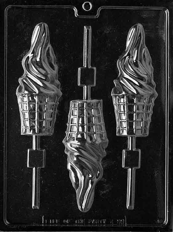 ICE CREAM CONE Lolly Sucker Chocolate Candy Mold Craft Supply
