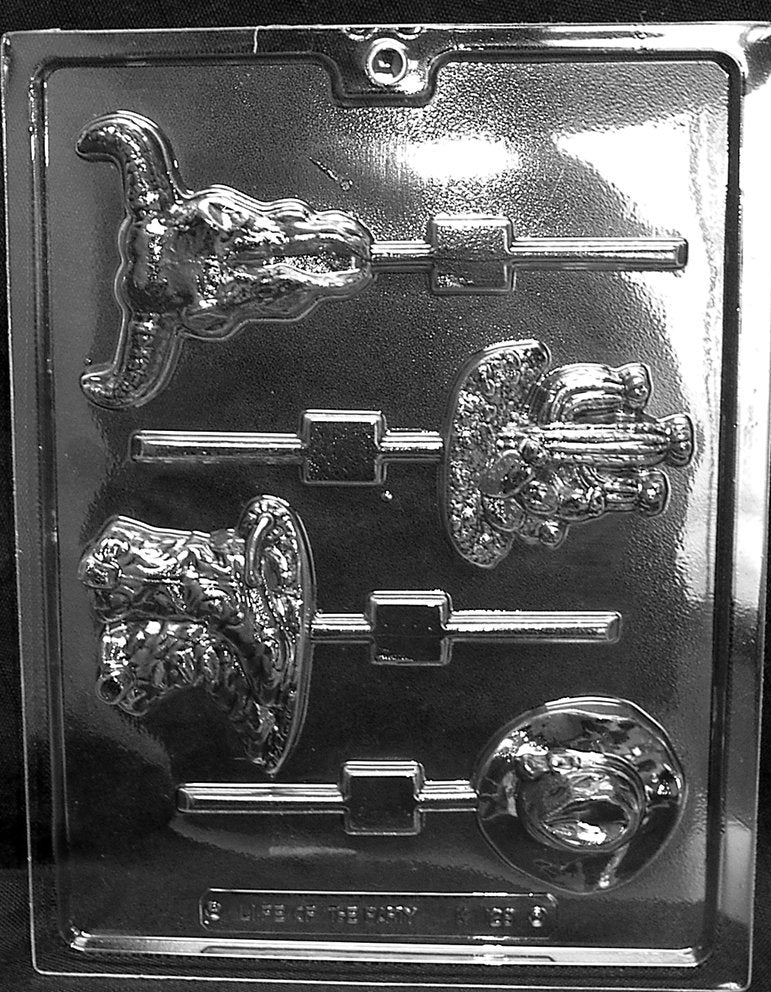 WESTERN THEME LONGHORN Lolly Pops Sucker Chocolate Candy Mold