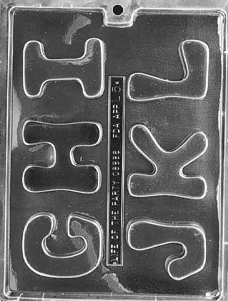 LETTERS - G, H, I, J, K, L Chocolate Candy Mold