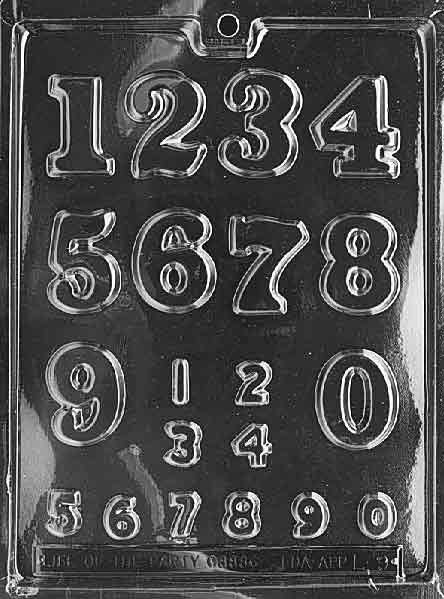 NUMBERS Large and Small Chocolate Candy Mold