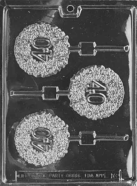 40TH ANNIVERSARY LOLLY Sucker Chocolate Candy Mold Craft Supply