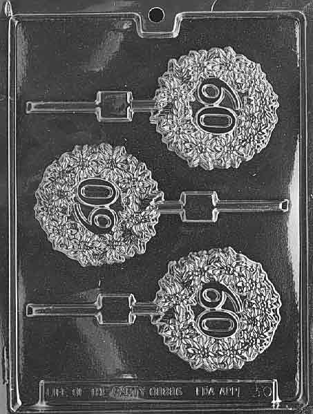 60TH ANNIVERSARY LOLLY Sucker Chocolate Candy Mold