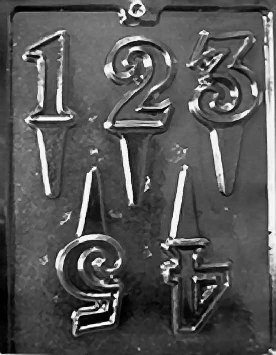 NUMBER 1-5 CAKE TOPPERS Chocolate Candy Mold