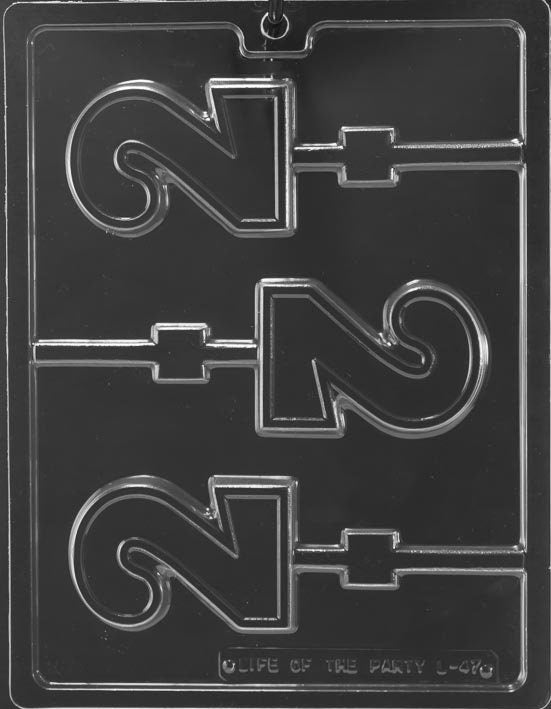 LOLLY #2 Number 2 Sucker Chocolate Candy Mold