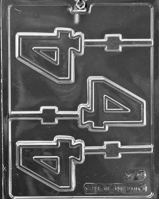 LOLLY #4 Number 4 Sucker Chocolate Candy Mold Craft Supply