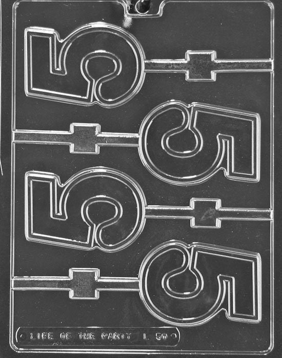 LOLLY #5 Number 5 Sucker Chocolate Candy Mold