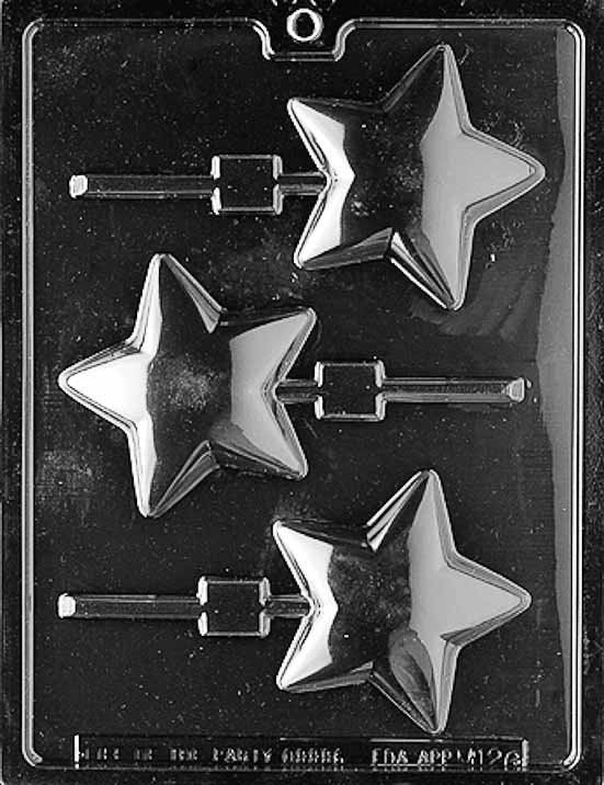 ROUNDED STAR LOLLY Sucker Chocolate Candy Mold