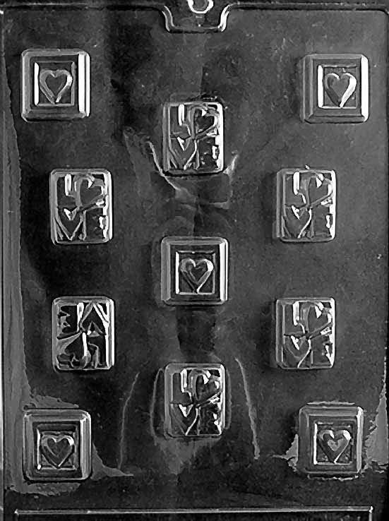 LOVE SQUARES Valentines Chocolate Candy Mold