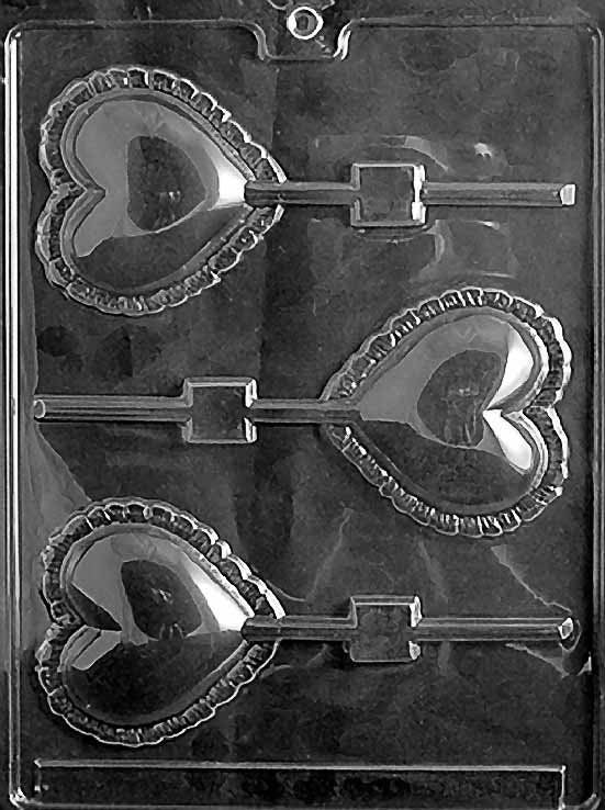 LARGE LACE HEART Lolly Valentines Sucker Chocolate Candy Mold
