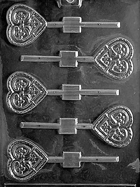 LOVE BIRDS HEART Lolly Valentines Sucker Chocolate Candy Mold Craft Supply