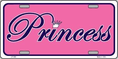 PINK PRINCESS TIARA Metal License Plate