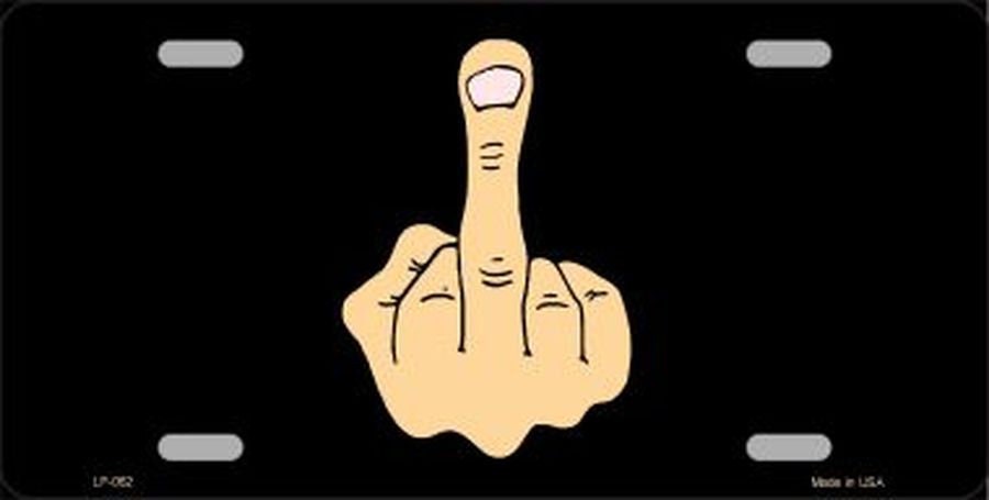MIDDLE FINGER Metal License Plate Craft Supply