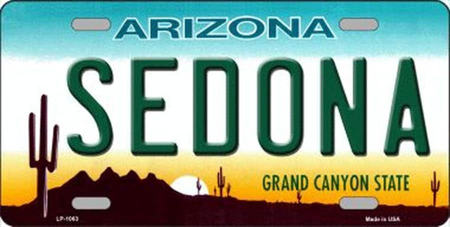 SEDONA ARIZONA State Background Metal License Plate