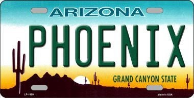 PHOENIX ARIZONA State Background Metal License Plate Craft Supply