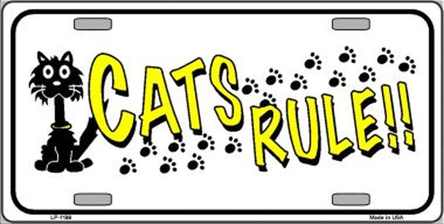 CATS RULE Metal License Plate Craft Supply