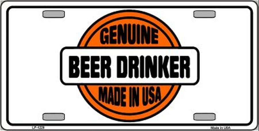 GENUINE BEER DRINKER Funny Metal License Plate Craft Supply