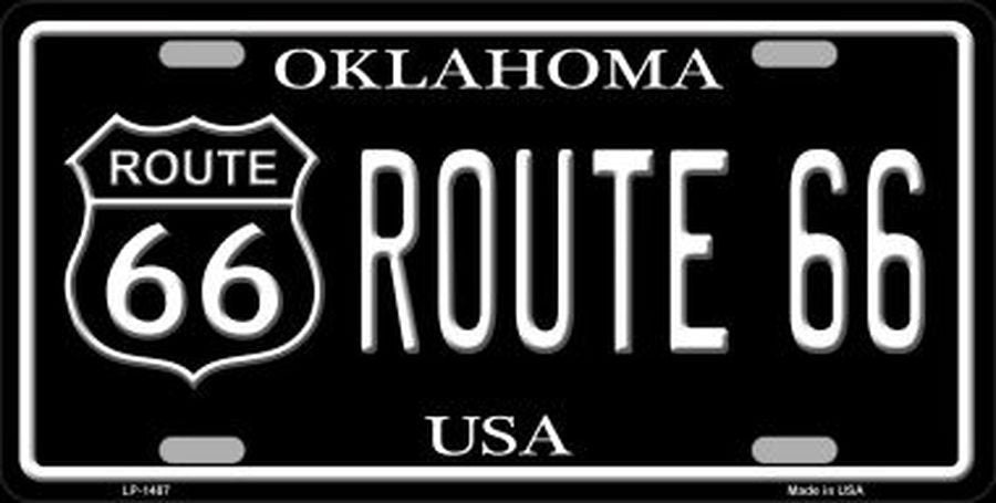 ROUTE 66 Oklahoma Metal License Plate Craft Supply
