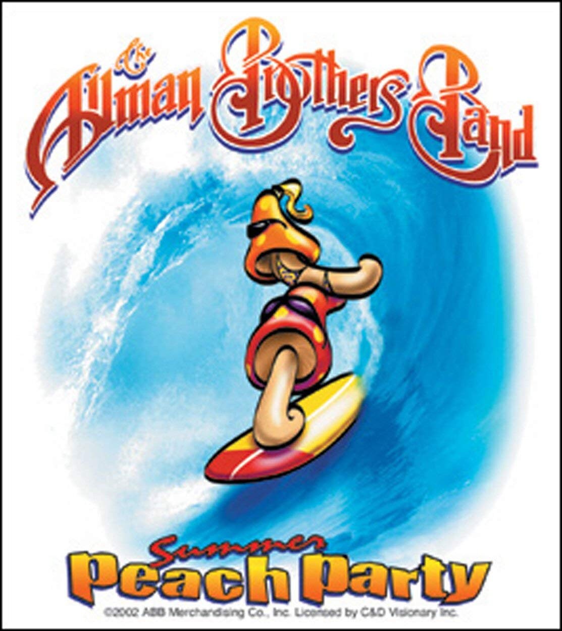 ALLMAN BROTHERS BAND Surfin Summer Peach Party Sticker Decal - Rock Band
