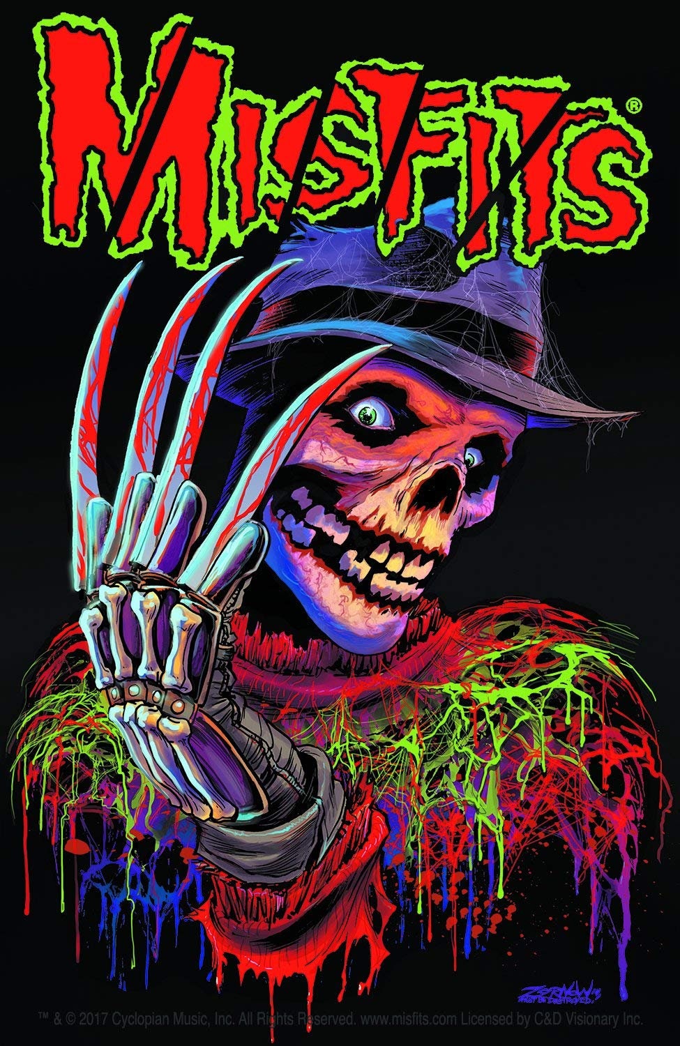 MISFITS Nightmare Freddy Elm Street Sticker Decal - Rock Band