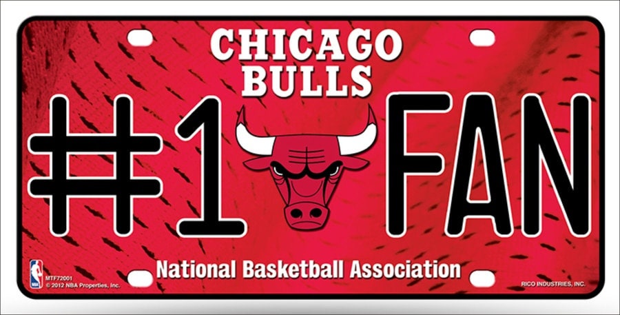 CHICAGO BULLS #1 Fan NBA Metal License Plate