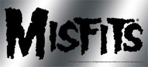 MISFITS Chrome Logo Sticker Decal - Rock Band Craft Supply