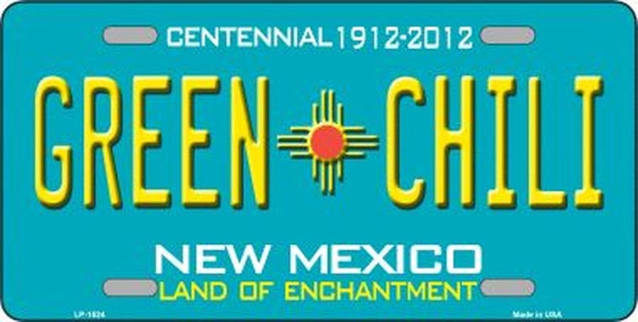GREEN CHILI New Mexico State Background Metal License Plate Craft Supply