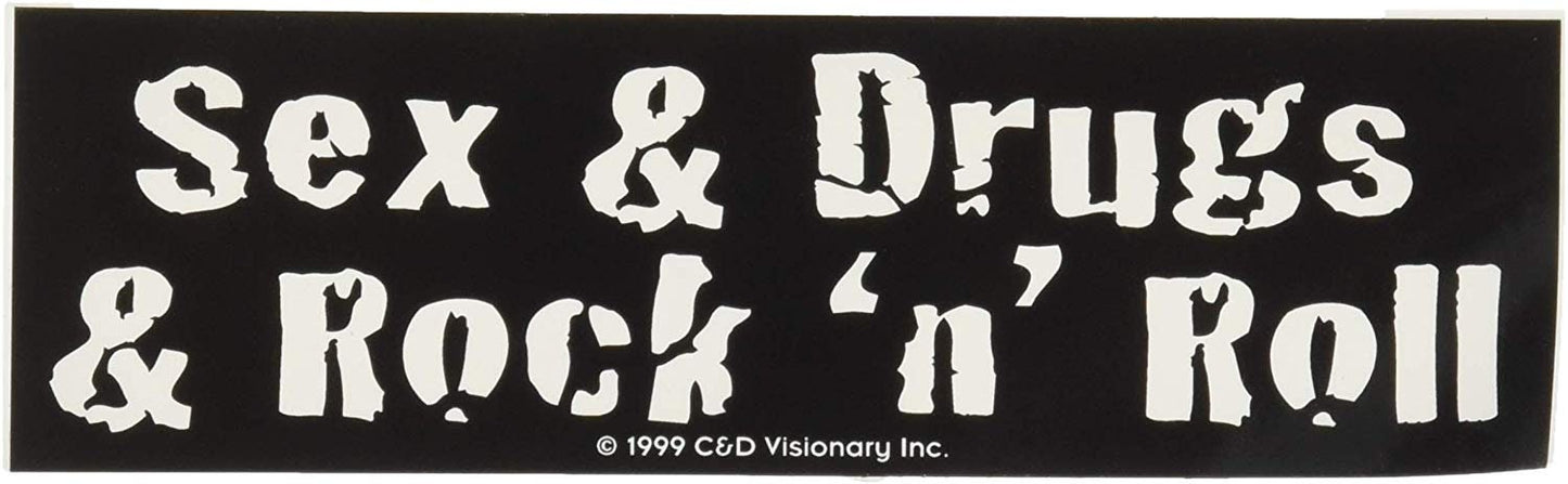 Sex, Drugs, and Rock and Roll Bumper Sticker Decal - Funny