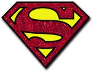 SUPERMAN Shield Logo Glitter Sticker Decal - DC Comics