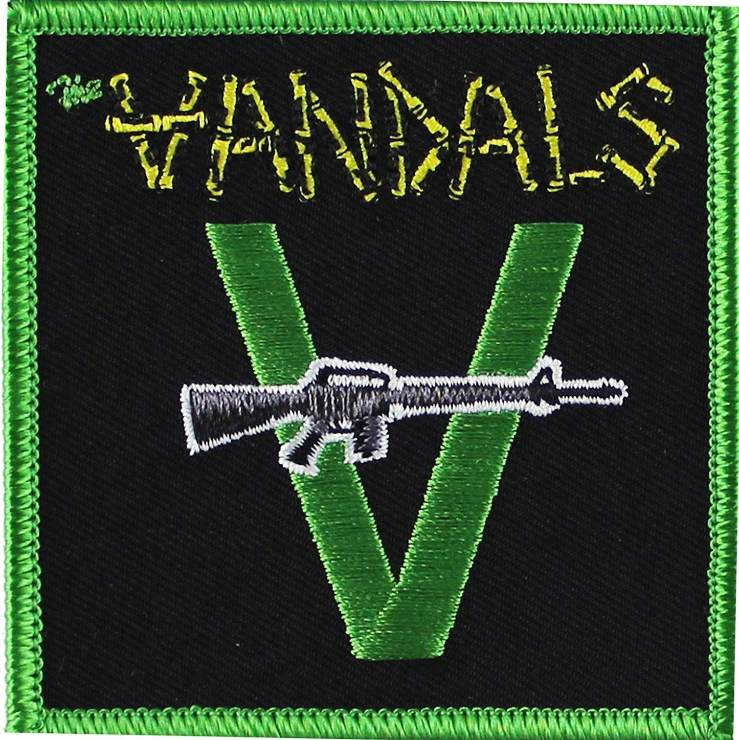 THE VANDALS Logo With Gun Patch - Embroidered Rock Band Patch Applique