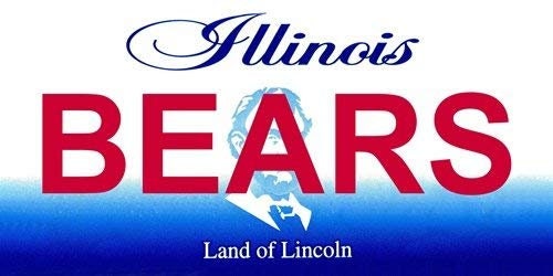 BEARS Illinois State Background Metal License Plate Craft Supply