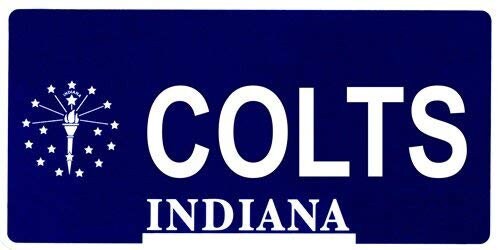 COLTS Indiana State Background Metal License Plate