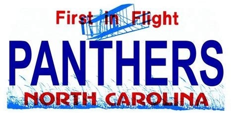 PANTHERS North Carolina State Background Metal License Plate