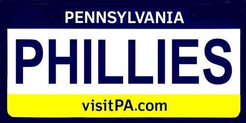PHILLIES Pennsylvania State Background Metal License Plate Craft Supply