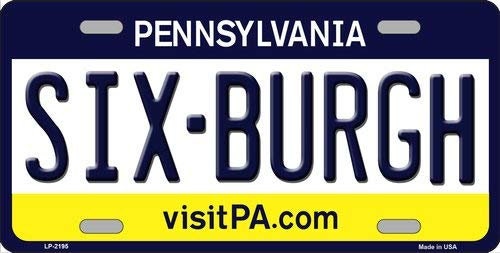 SIXBURGH Pennsylvania State Background Metal License Plate