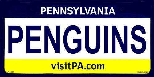 PENGUINS Pennsylvania State Background Metal License Plate Craft Supply